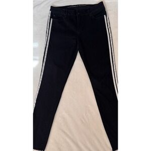 Articles of Society Black Skinny Jeans Stripes 30 Raw Hem‎